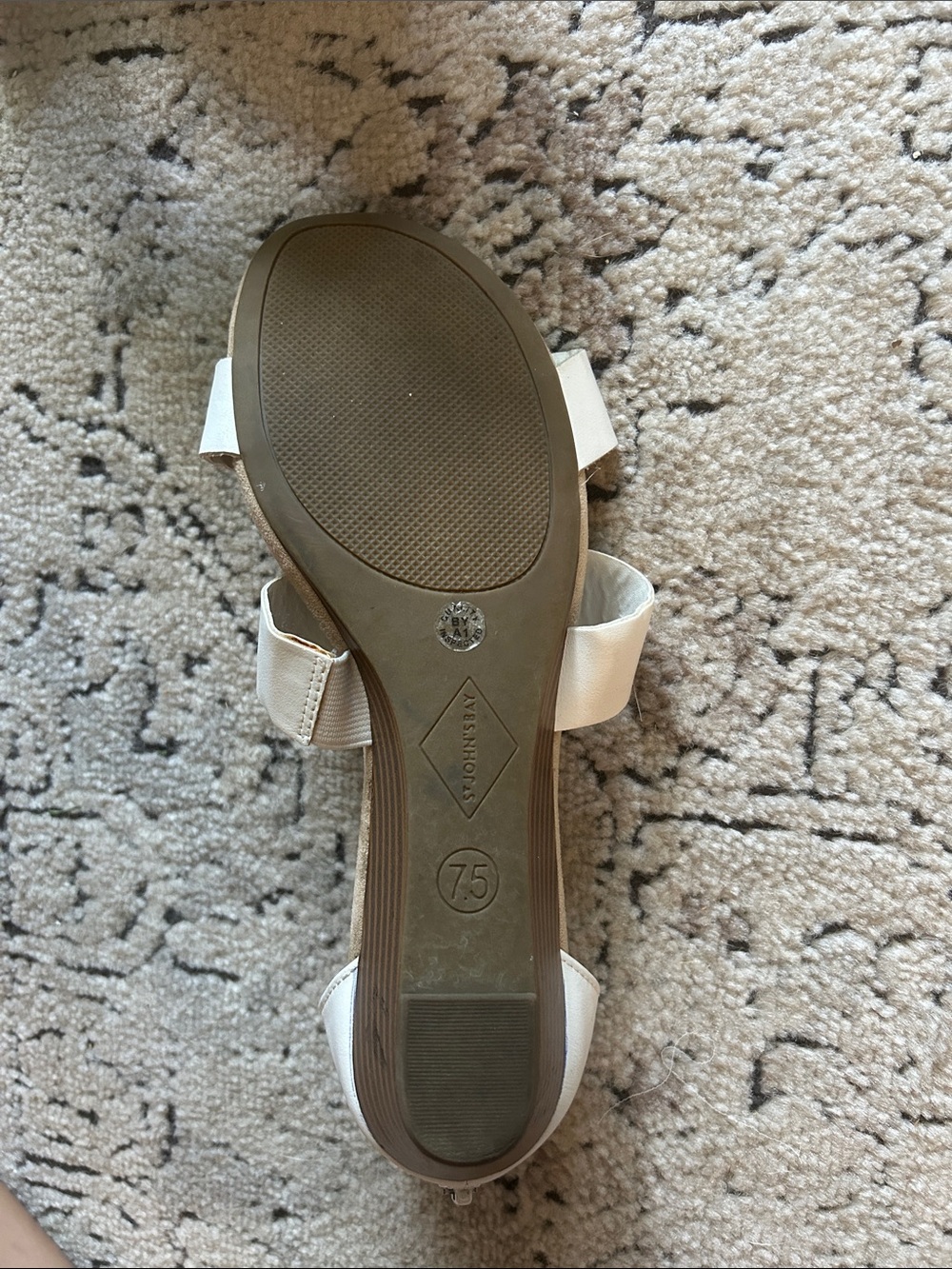 Women’s White T-Strap Buckle Sandals - Picture 4 of 6